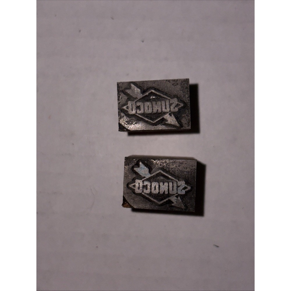 Vintage Printing Letterpress Printers Block Sunoco Gas Oil Logo - Picture 3 of 4
